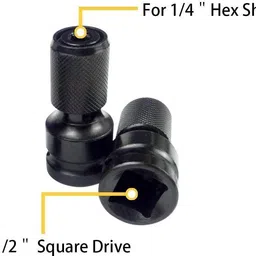 uptodatetools 1/2 Inch Square 1/4 Inch Drill Chucks Adaptor Conversion Impact Ratchet Wrench Socket Set image 4
