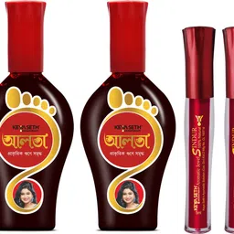 keya seth aromatherapy Aromatic 100% Natura Liquid Sindoor Maroon 2Pcs & Natural Ayurvedic Aalta 2Pcs With Applicator (Combo Pack) Alta and Sindur-picture-27