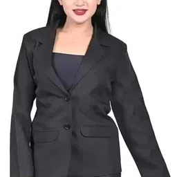 bombased Women Solid Single Breasted Casual Blazer-picture-11