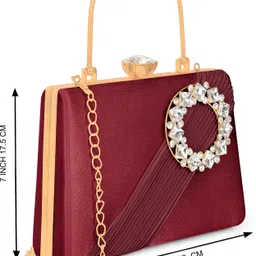 falcon bag Formal Maroon Clutch image 4