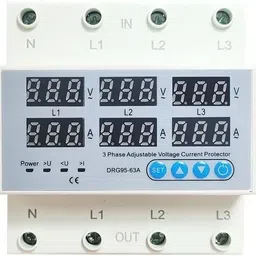 electrolight 63A 230v 3 Phase 3p+N Adjustable Over Under Voltage Current Protector. Voltmeter-picture-14