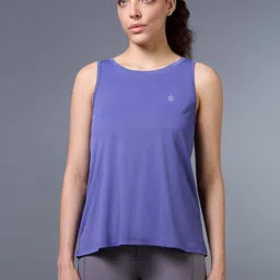 cult Women Solid Round Neck Polyester Navy Blue T-Shirt image 1