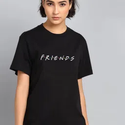 dazeel Women Typography Round Neck Pure Cotton Black T-Shirt-picture-15