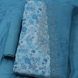 meena bazaar Unstitched Cotton Blend Salwar Suit Material Self Design-picture-28