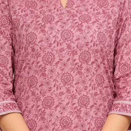 his&her Women Top & Pyjama Set Pink Printed image 5