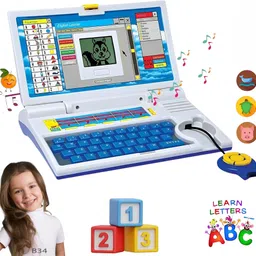 mahi zone Educational English Learner Laptop with Mouse for Kids 20 Activity Games_M513 image 1