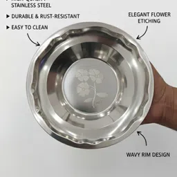 smde stainless steel soup plate 6pcs Half Plate image 3