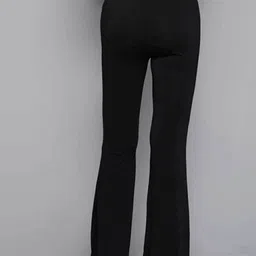 broadstar Women Flared Black Lycra Blend Trousers image 2