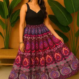 gordhan Women Printed Regular Multicolor Skirt-picture-19