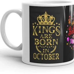 fifth creations Printed Birthday Gift Cup Kings Are Born in October Ceramic Coffee Mug-picture-28
