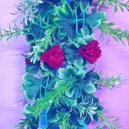 kingstyle impex Artificial Flowers Home Decoration Vine & Creepers Plant Wall Hanging Chain E211 Multicolor Rose Artificial Flower image 1