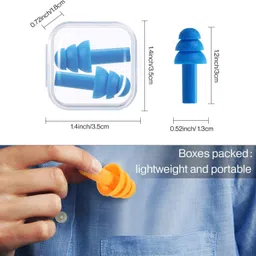 somapa Silicone Waterproof Reusable Ear Plugs For Noice Reduction (Multicolor) Ear Plug image 4
