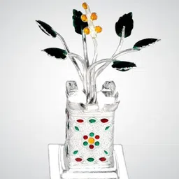 shreenath Solid Chandi / Silver Tulsi Small Plant for Home/Office for Pooja_I9 Decorative Showpiece - 7 cm-picture-33