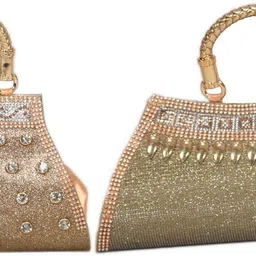 sunvika house Casual, Formal, Party Gold, Green Clutch-picture-11