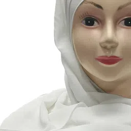 tijarat Solid Georgette Women White Fancy Scarf image 4