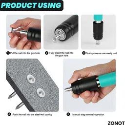 gdstoree Manual Steel Nail Gun Tool 12 pcs Nails, Nail Wall Tool for Cement Concrete Wall Heavy Duty Fast Hitting Rivet Gun image 4