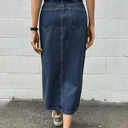 revella fashion Women Solid Straight Blue Skirt image 2