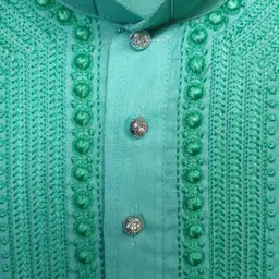 saif chikan handicraft Men Khadi Cotton Kurta Pyjama Set image 3