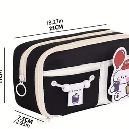 panda pouch pouch h Compartment Large Stationery Pencil School Pouch Bag 1 pencil pouch Art Canvas Pencil Box-image-6