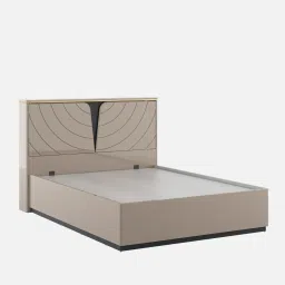 spacewood Royce King Size Bed With Headboard & Full Hydraulic Storage In High Gloss Ceramic Finish image 4