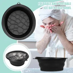 mbvtreads Silicone Massage Bowl Facial Ice Bath,Collapsible Bowl for Face Ice Bath with Built-in Icetray Disposable image 4