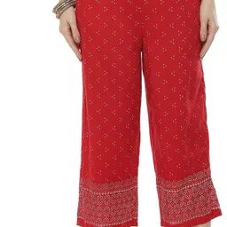 rangriti Women Red Viscose Rayon Trousers-picture-14