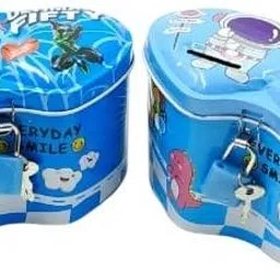 eclet 2ps Metal Money Bank With Secure Lock & Keys For Kids Random design will send-BB Coin Bank-picture-11