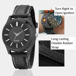 Explorer Exquisite 2-in-1 Metal Watch & USB Electronic Lighter - Black DB_USB Watch Lighter Cigarette Lighter ( USB Lighter Cigarette Lighter image 3