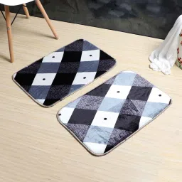 utility jet Multicolor Geometric Nylon 24x16 Inches Anti Skid Door Mats (Pack of 2) image 1