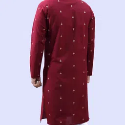 tibra collection Men Woven Design Cotton Blend Straight Kurta image 2