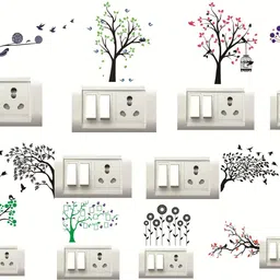 decor villa 25 cm tree Wall Sticker & Switch Board Sticker Set Of 10 Reusable Sticker-picture-10