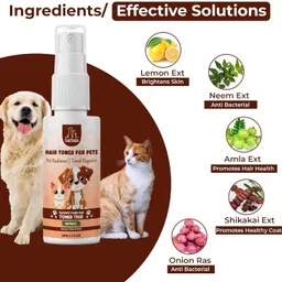 unitailz Hair Toner Spray for Dog & Cat | Cleans & Strengthening, Hair Fall Control, 120 ml Pet Coat Cleanser image 2
