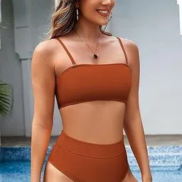 live trendz Sexy bikini Striped Women Bikini Brown Swimsuit image 2