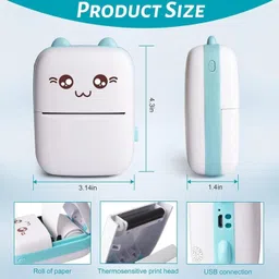 4uonly Portable Mini Printer Bluetooth Self Adhesive Printer 2 roll kop13 camera-picture-27