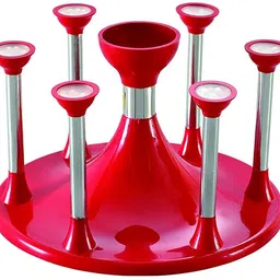 amaxone Stainless Steel and Virgin Glass Holder and Spoon Organiser for 6 Glasses Steel, Plastic Glass Holder-picture-14