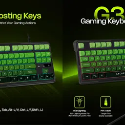 Archer Tech Lab Astra G300 RGB Keyboard & Mouse Combo,87 Keys, 7 Mouse Keys 4 DPI Silent Compact Wired USB Standard Gaming Keyboard Compatible with Desktop, Laptop, Mac image 2