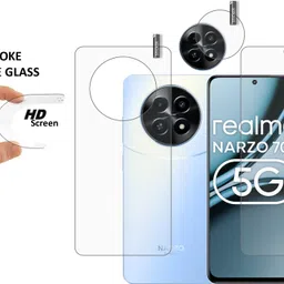 BOMGUARD Front and Back Tempered Glass for REALME NARZO 70x 5G With Camera Lens Protector image 3