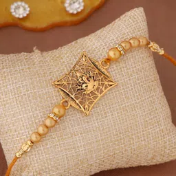 voylla Religious Auspicious Ganesha Rakhi with Roli Chaawal Pack Mauli Thread Chawal Roli Pack Set image 1