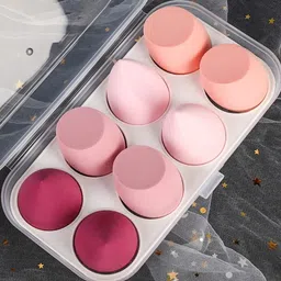 feelhigh Blender Sponge 8 Pcs in A Storage Box ,Makeup Cosmetic Puff Sponge-picture-17