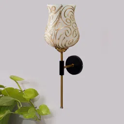 new era Antique Gold Wall Lamp with Mosaic Glass image 2