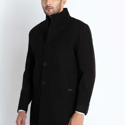status quo Polyester Solid Coat For Men image 3