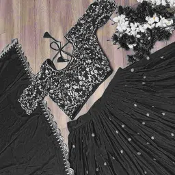 nj fashion Embroidered Semi Stitched Lehenga Choli image 2