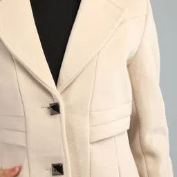 honnete 100 % Polyester Solid Coat For Women image 5