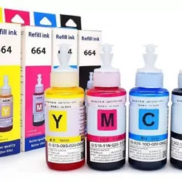 tequo Ink Refill For T664 L100, L565, L1300 , L310 , L350 , 360 , L361, L365 Black + Tri Color Combo Pack Ink Bottle-image-37