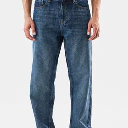 snitch Men Loose Fit Mid Rise Blue Jeans image 1