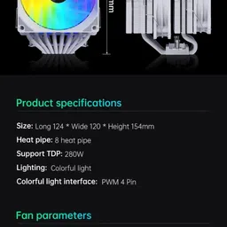 Verity Iceberg CPU Cooler - Quiet and Efficient Cooling for Gaming and Workstation PC Fan with Heat Sinks & Pipes Processor Cooler image 3