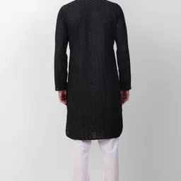 koshin Men Paisley, Embroidered Cotton Blend Straight Kurta image 2