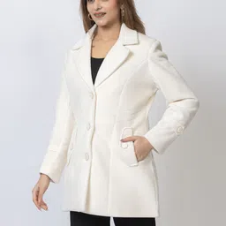 lady leaf Acrylic Solid Coat For Women image 3
