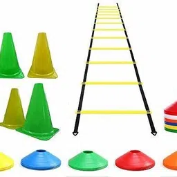 saipro Agility Training Fitness Set with 4 Meter Ladder | 5 Pc 6" Cones | 5 Space Marker Football Kit-picture-14