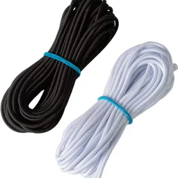 Elastic Thread and Cord White, Black Elastic-image-0